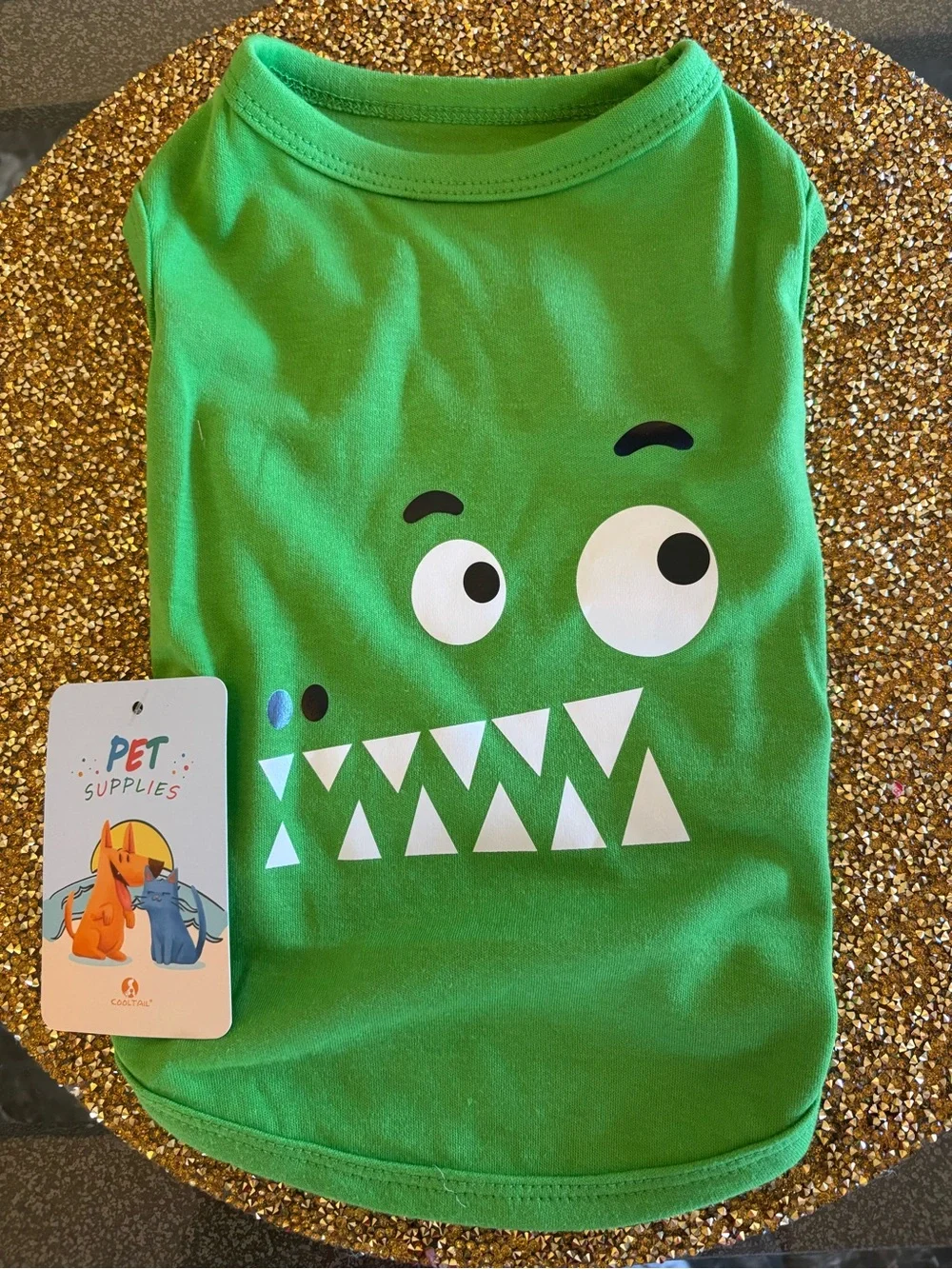 Kooltail NWT Green Monster Graphic Pet Shirt. Size Small
